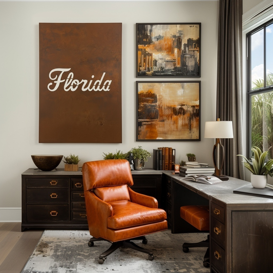 The Cursive Florida - Wall Art - Portrait Umber