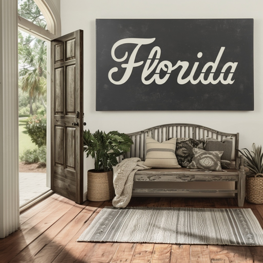 The Cursive Florida - Metal Wall Art - Landscape Slate