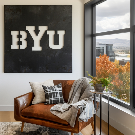 The BYU - Metal Wall Art- Square Forge