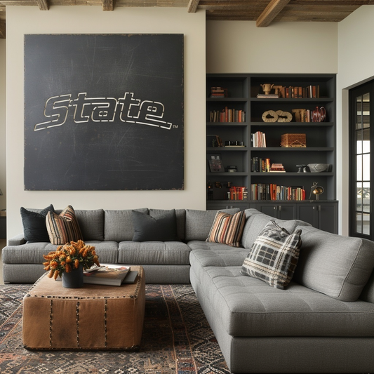 The Michigan State - Metal Wall Art - Square Slate