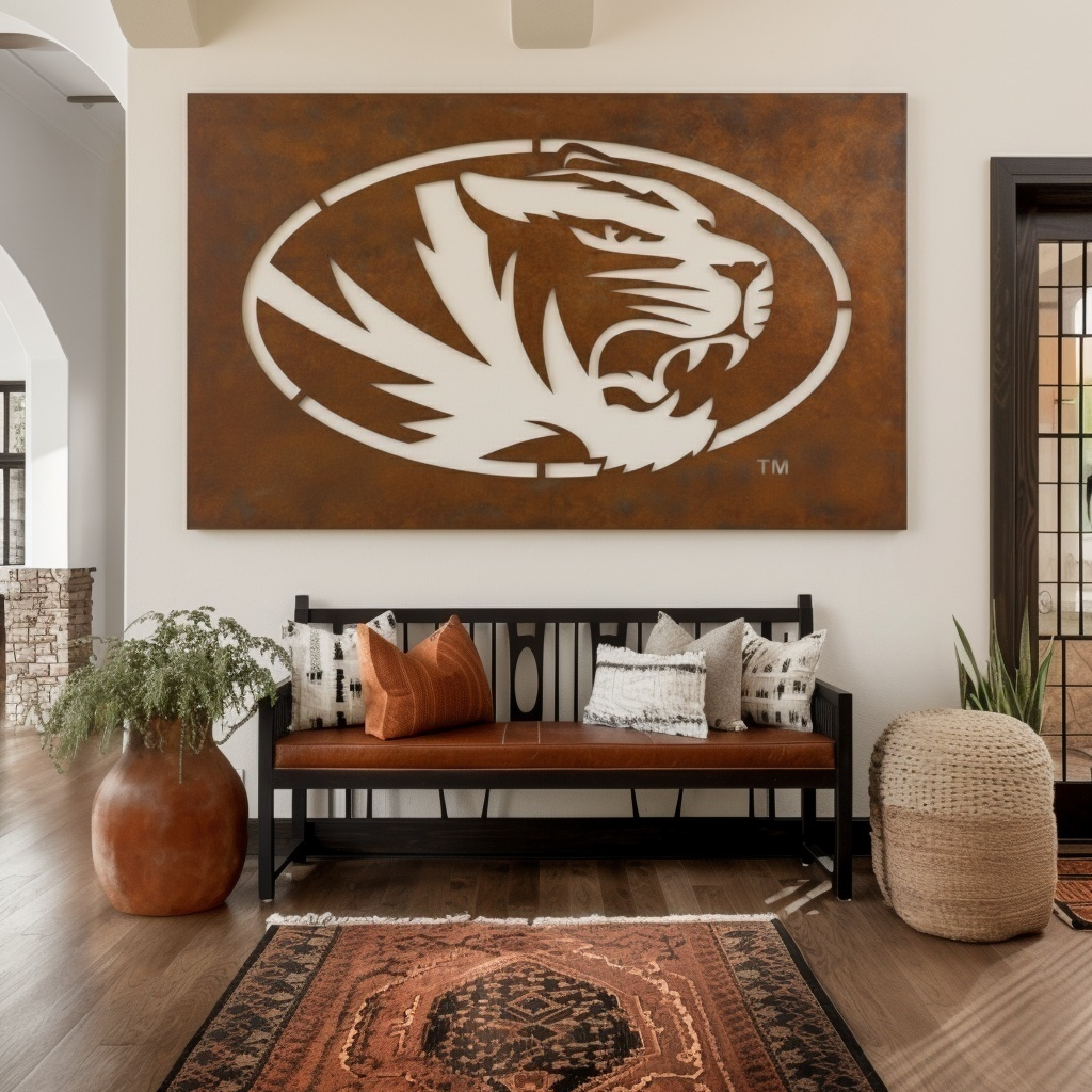 The Oval Tiger - Metal Wall Art - Landscape Umber