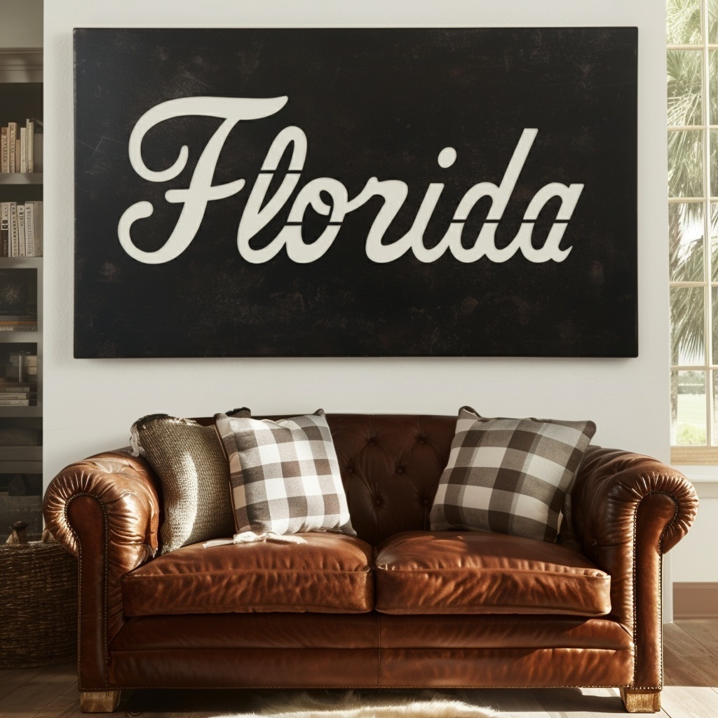 The Cursive Florida - Metal Wall Art - Landscape Forge