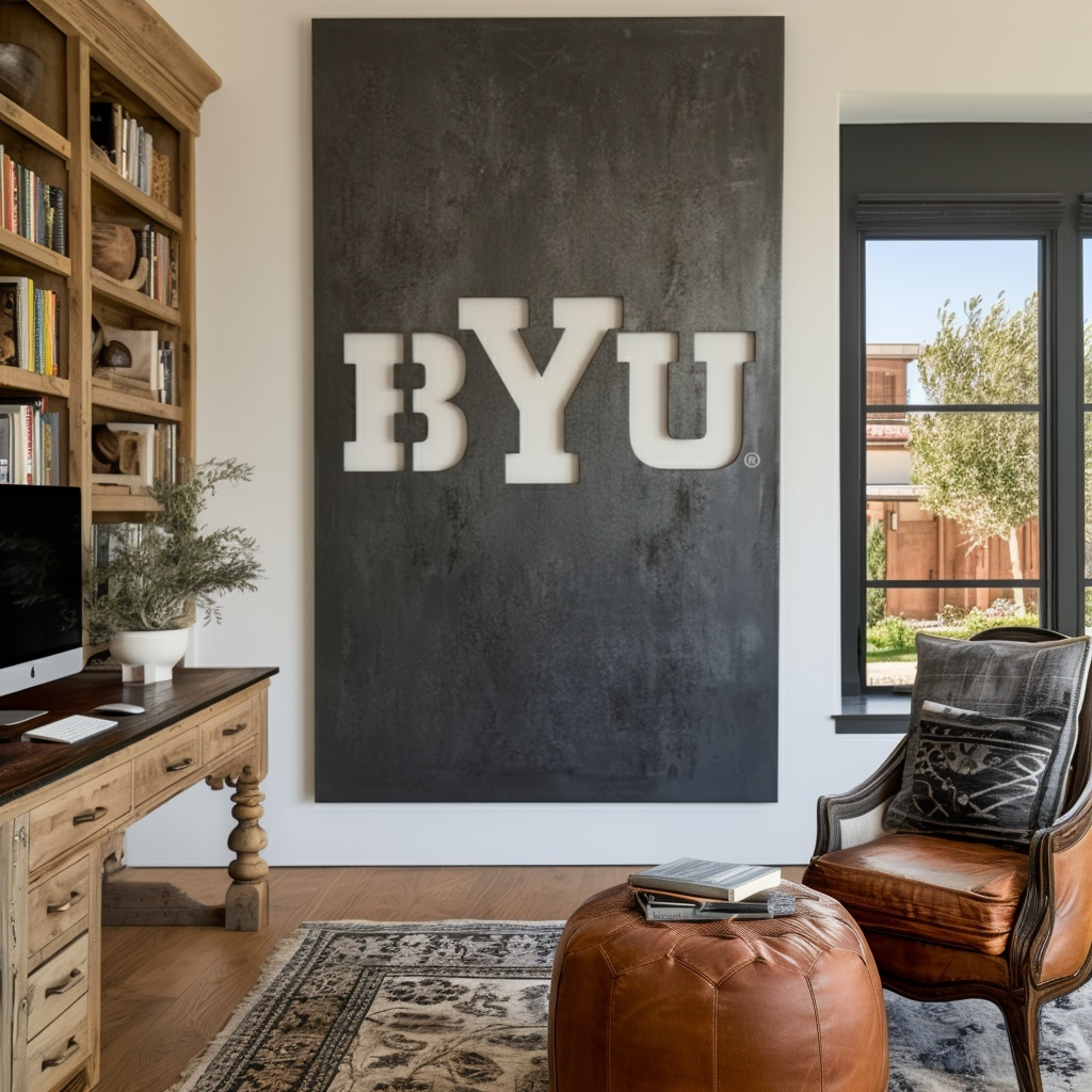 The BYU- Metal Wall Art - Portrait Slate