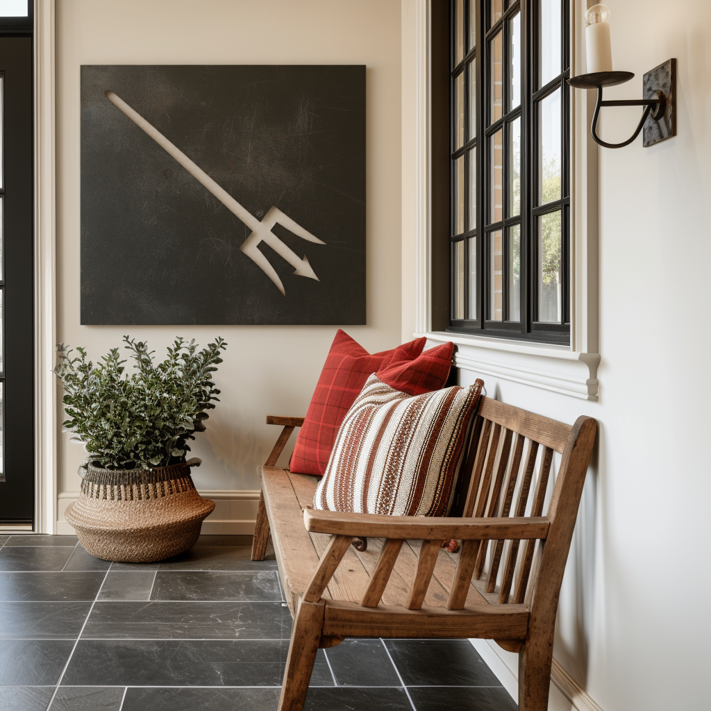 The Piercing Pitchfork - Metal Wall Art - Square Slate