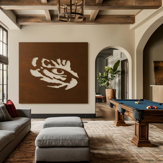 The Tiger Eye - Metal Wall Art - Square Umber