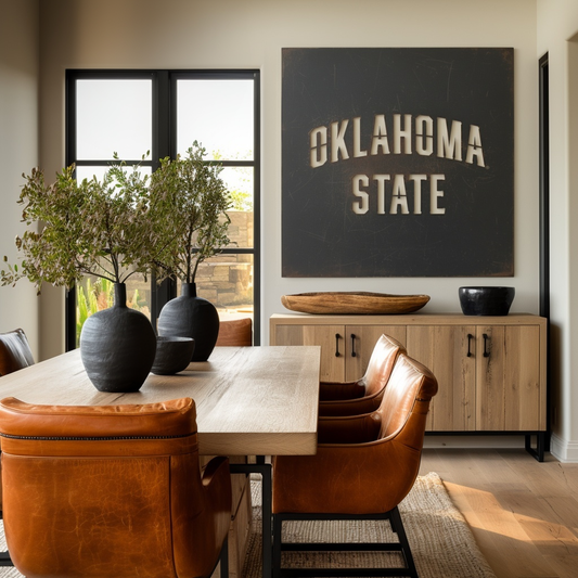 The Oklahoma State - Metal Wall Art - Square Slate
