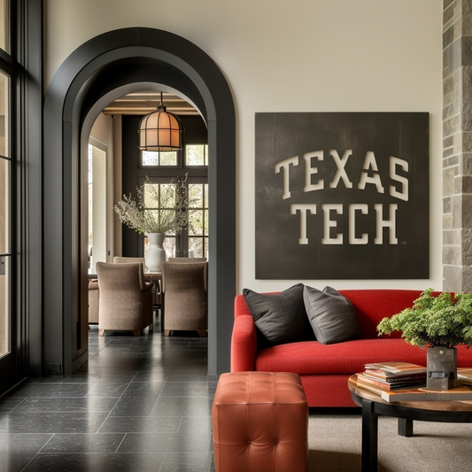 The Texas Tech - Metal Wall Art - Square Slate