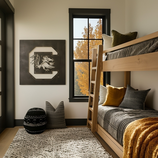 The Gamecock C - Metal Wall Art - Square Slate