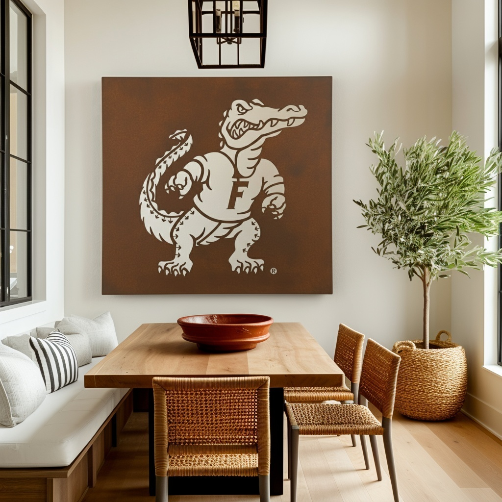 The Gator - Metal Wall Art- Square Umber