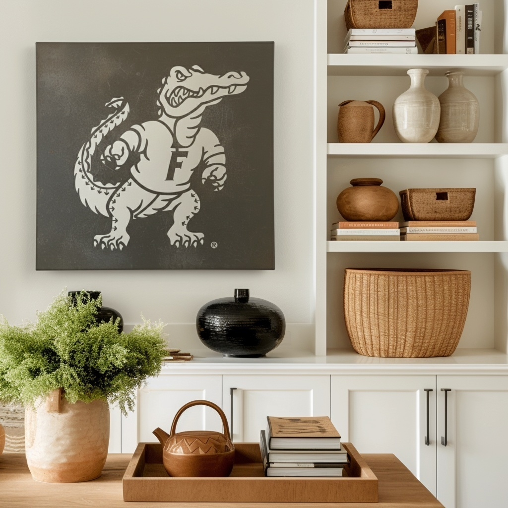 The Gator - Metal Wall Art- Square Slate