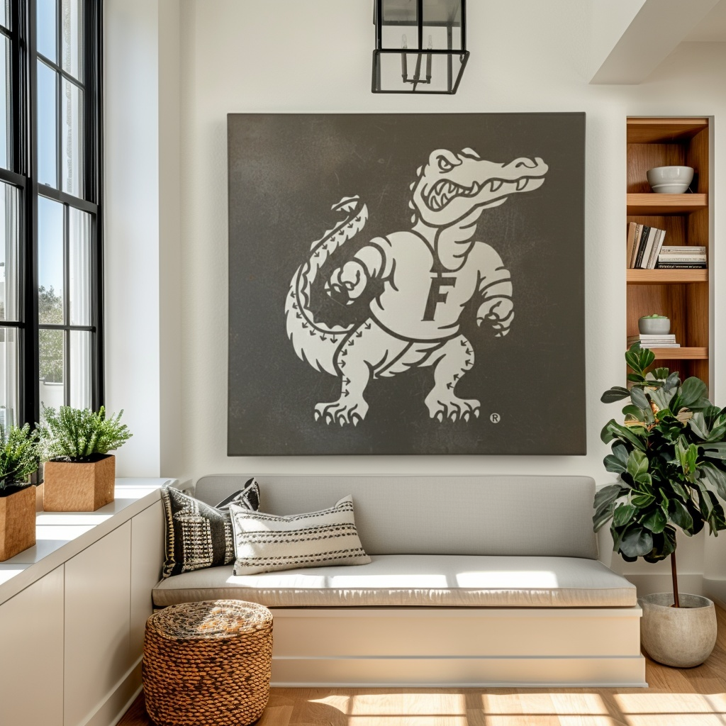 The Gator - Metal Wall Art- Square Slate