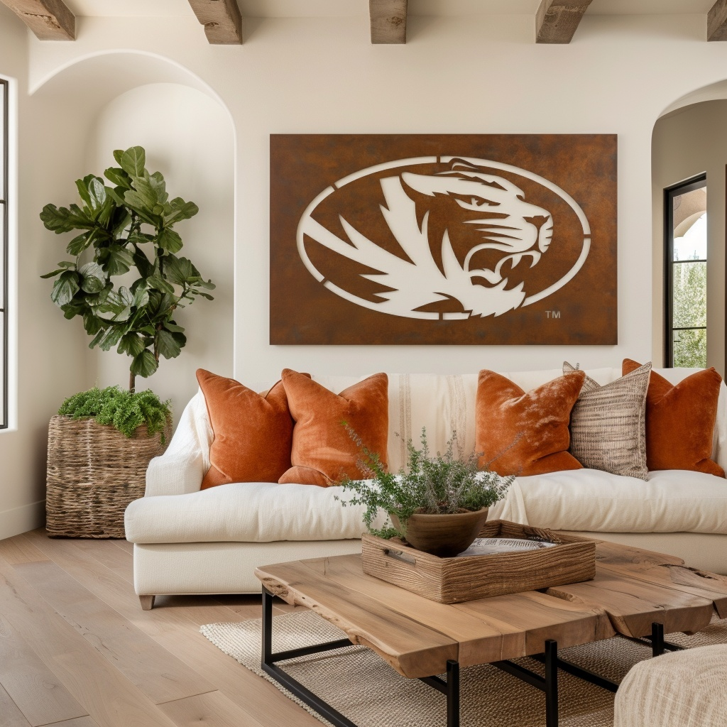 The Oval Tiger - Metal Wall Art - Landscape Umber