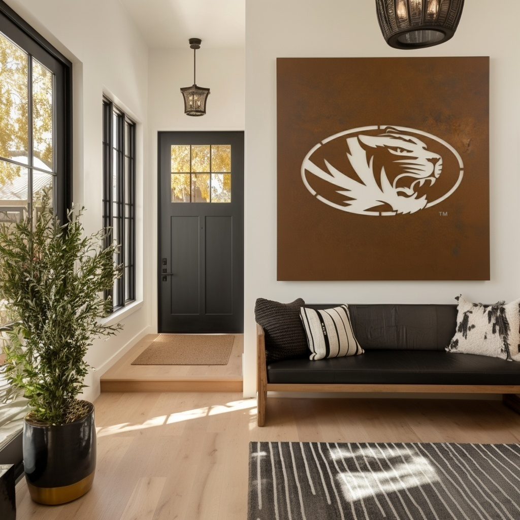The Oval Tiger - Metal Wall Art- Square Umber