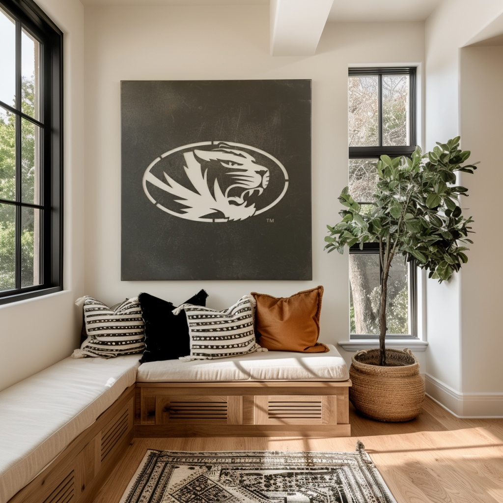 The Oval Tiger - Metal Wall Art- Square Slate