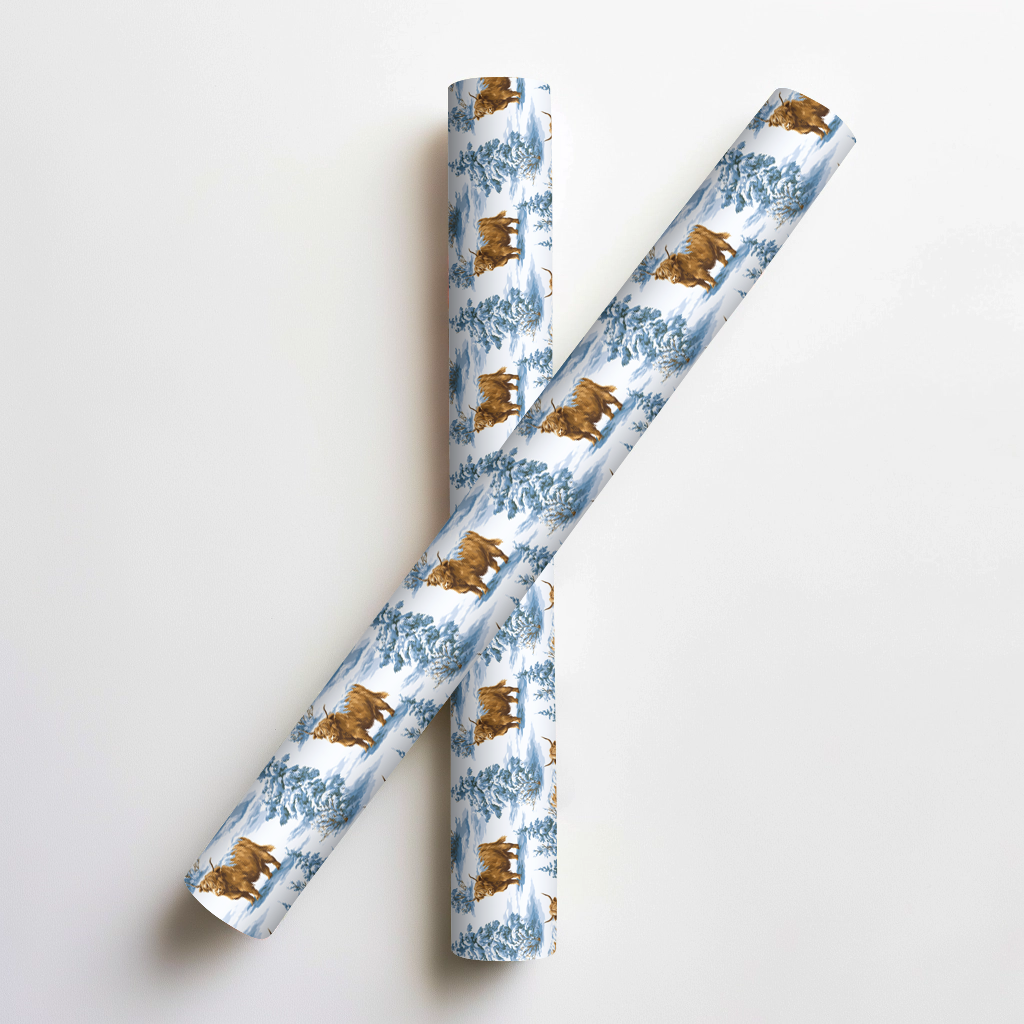 Bluebonnet Blizzard Cow Wrapping Paper