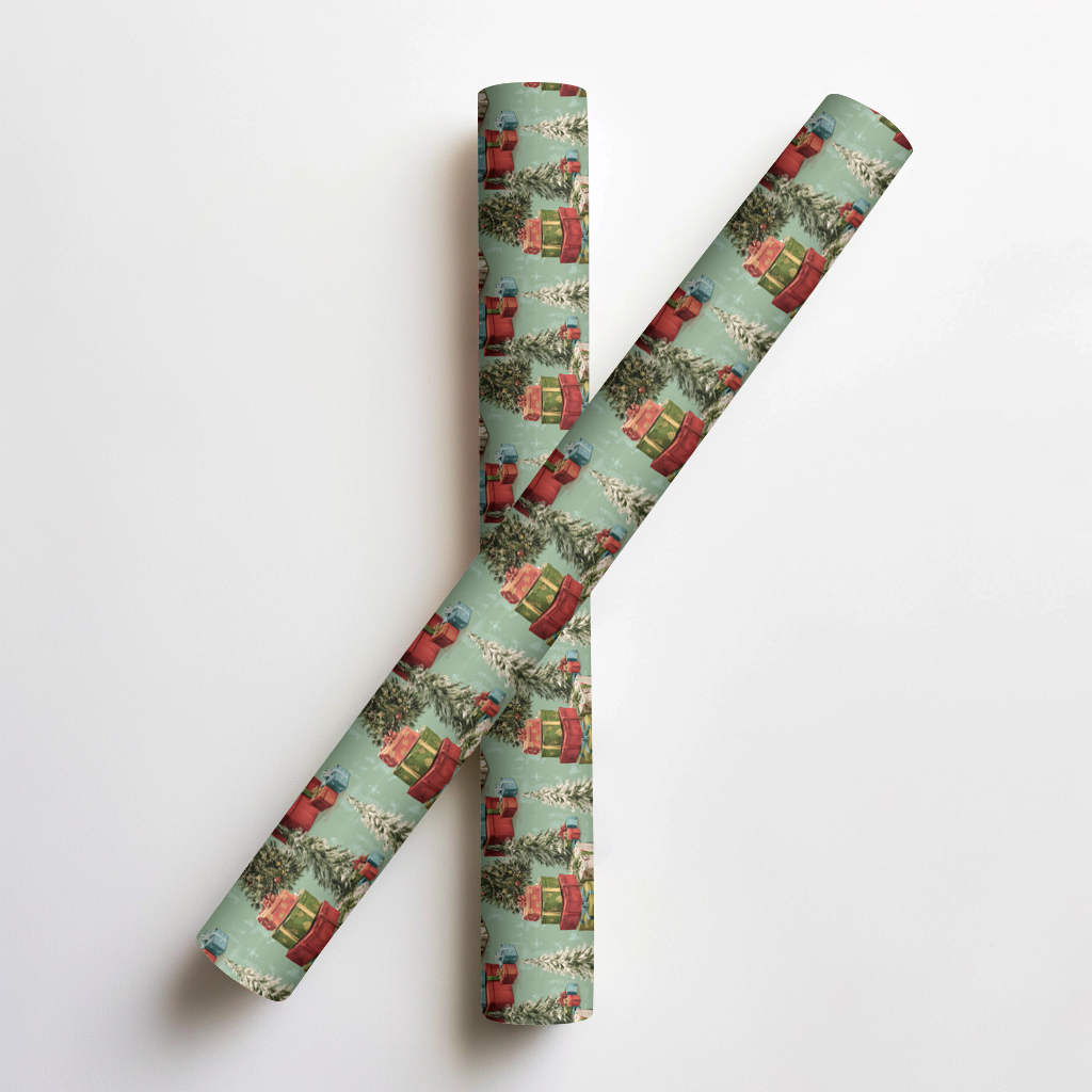 Golden Hollyridge Wrapping Paper