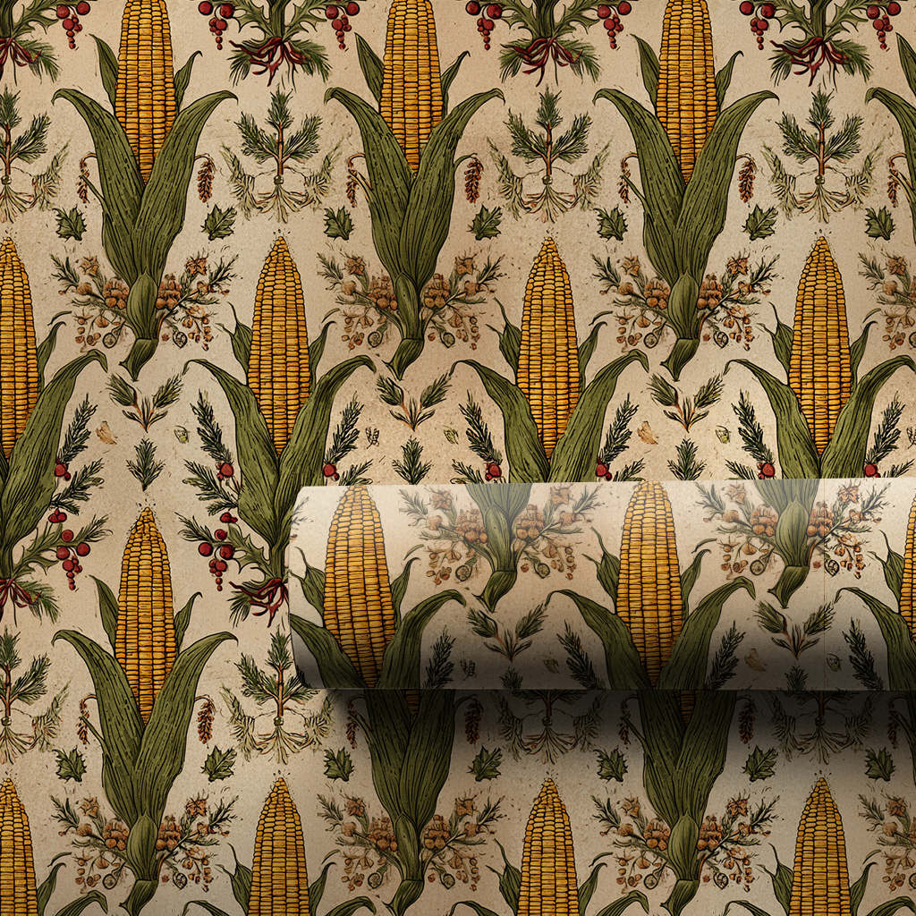 Cobs of Holly Wrapping Paper