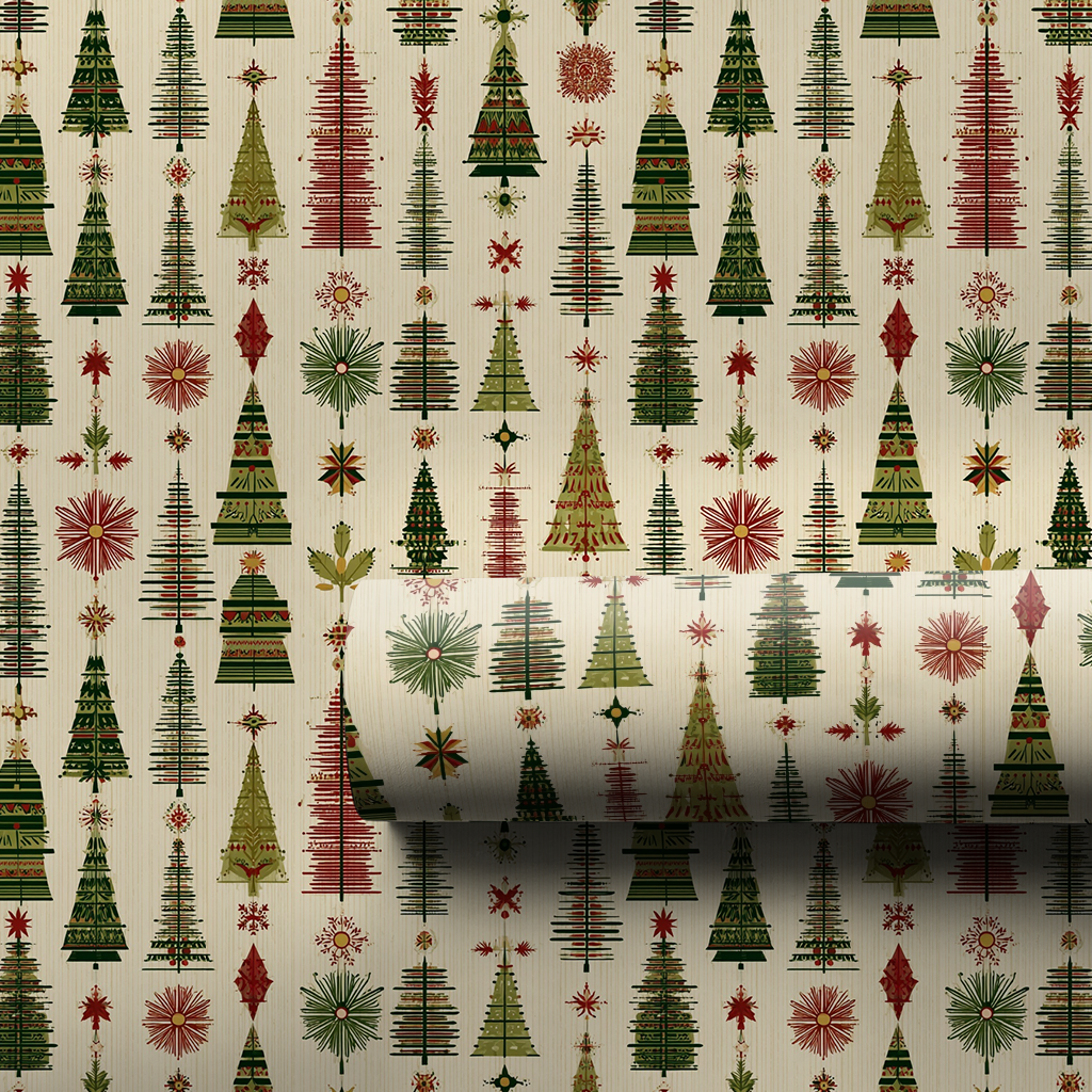 Merry Midcentury Wrapping Paper