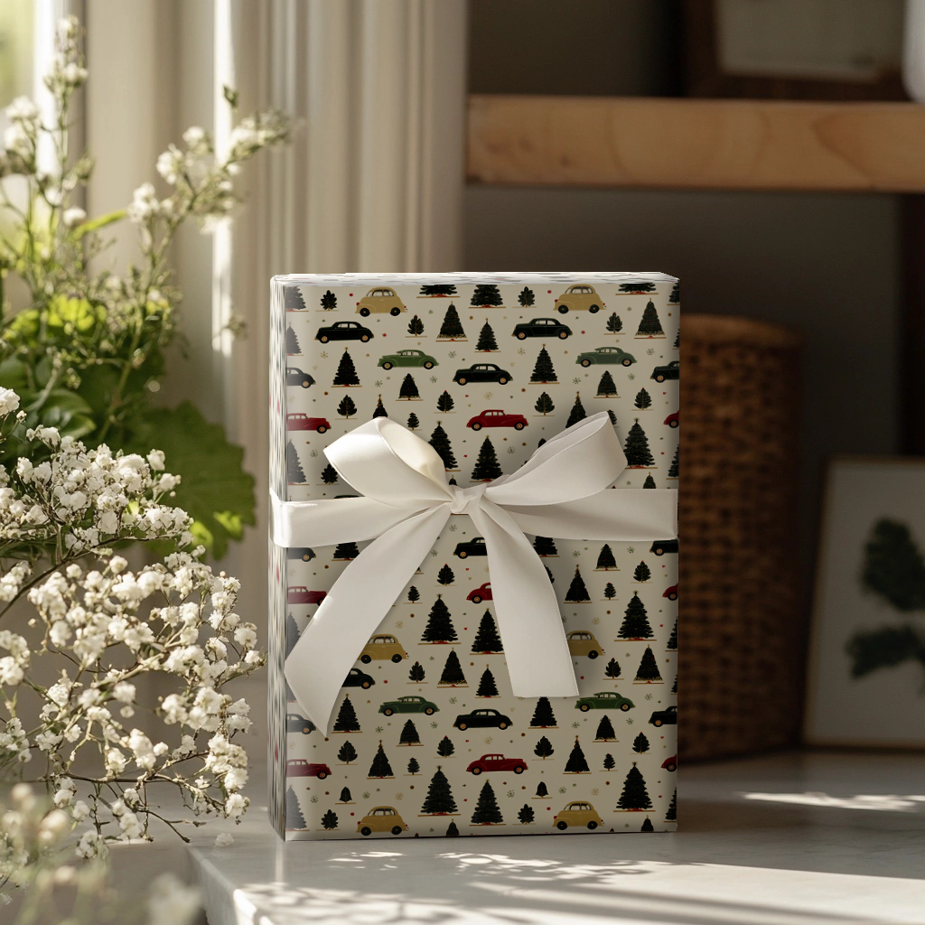 Merry Motorcade Wrapping Paper