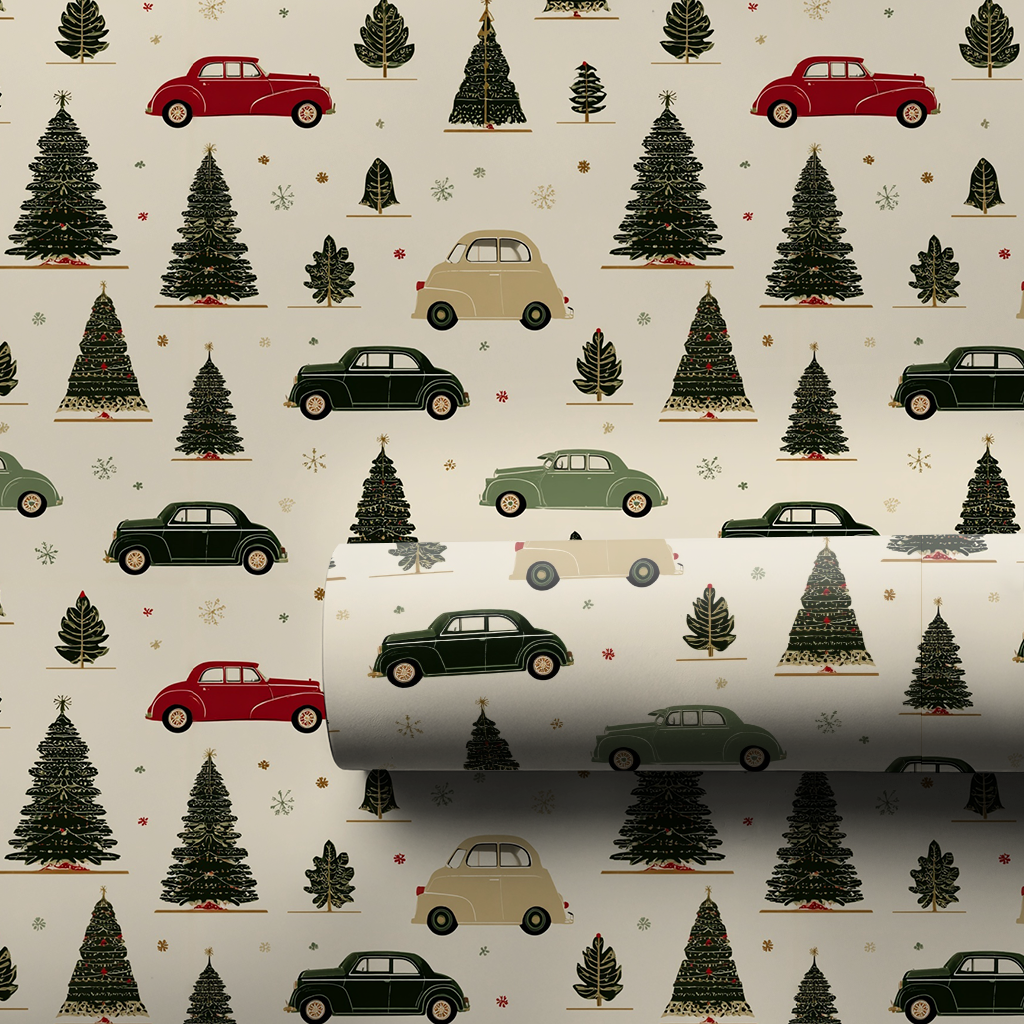 Merry Motorcade Wrapping Paper