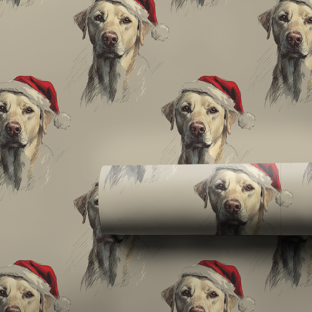 Yellow Lab Claus Wrapping Paper