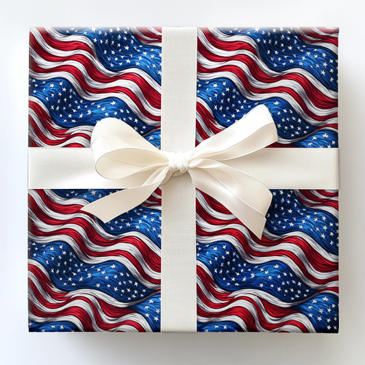 Old Glory Christmas Wrapping Paper