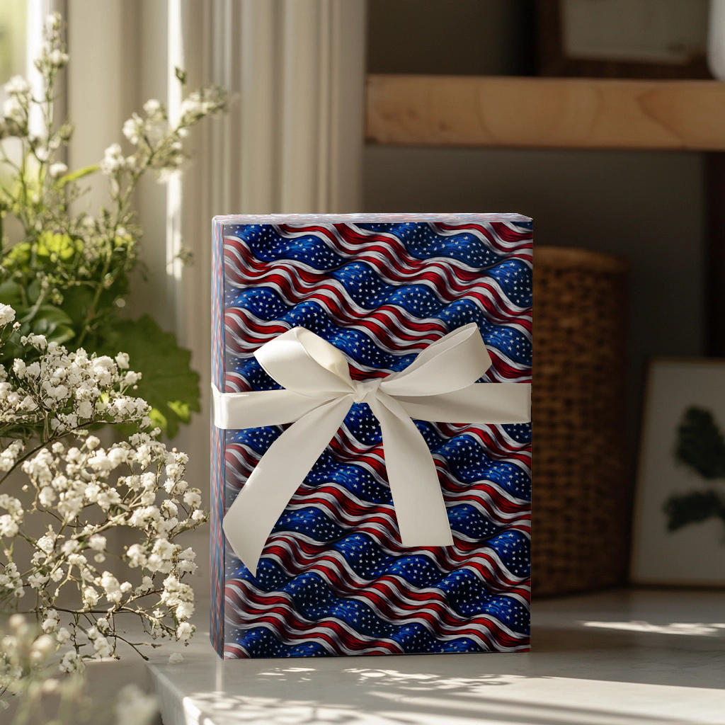 Old Glory Christmas Wrapping Paper