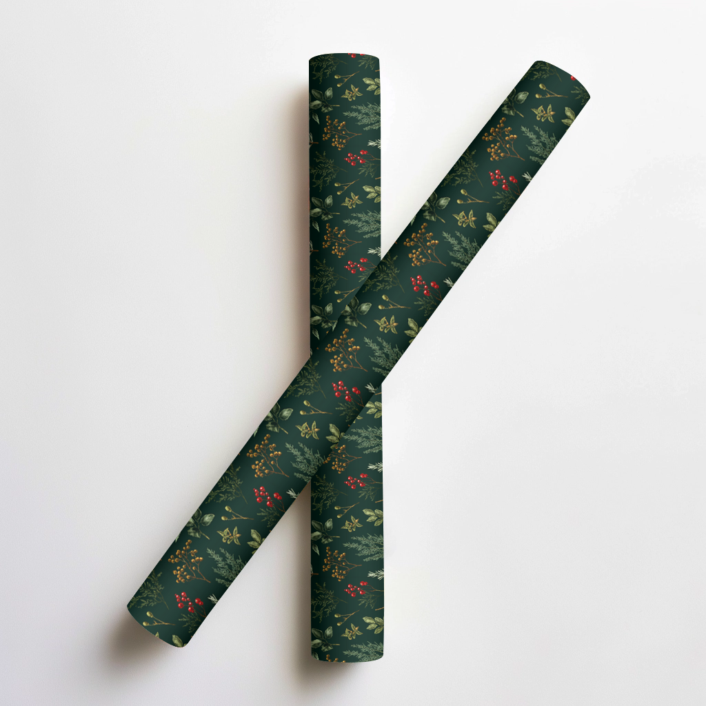 Yuletide Herbs Wrapping Paper