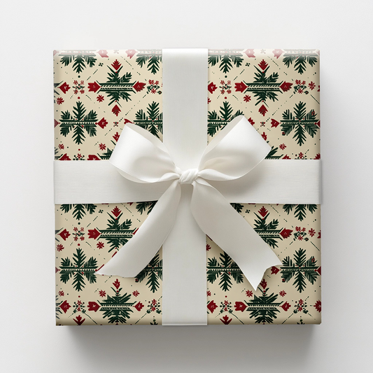Woodblock Noel Wrapping Paper