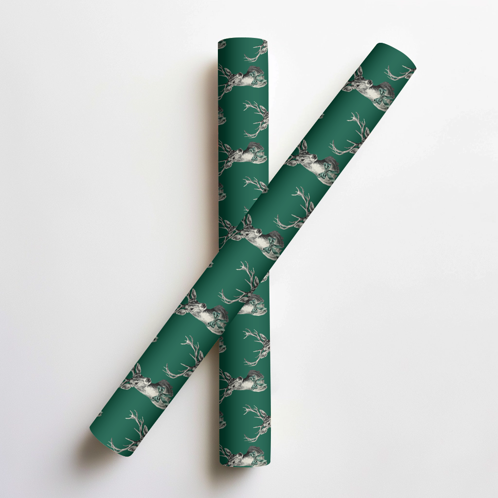 Deer Santa Wrapping Paper