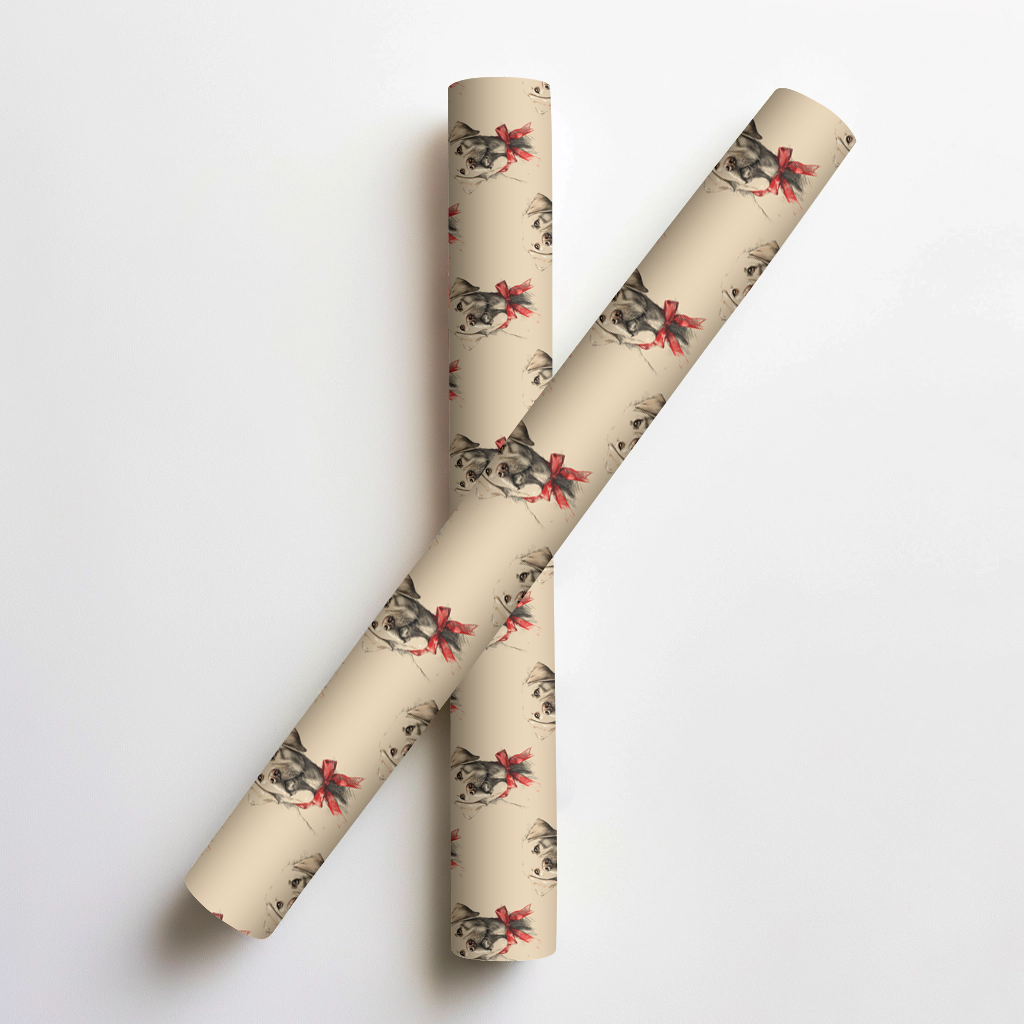 Yellow Lab Bow Wrapping Paper