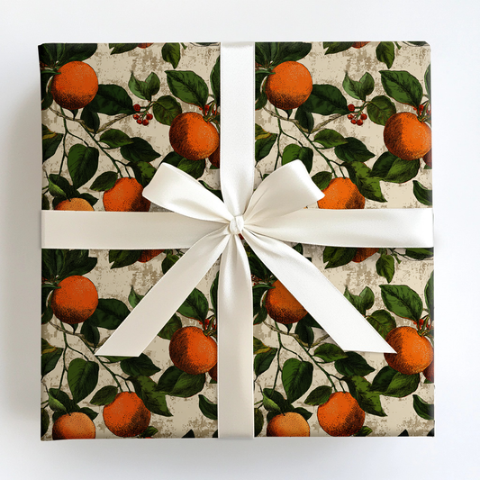 Tangerine Jolly Wrapping Paper