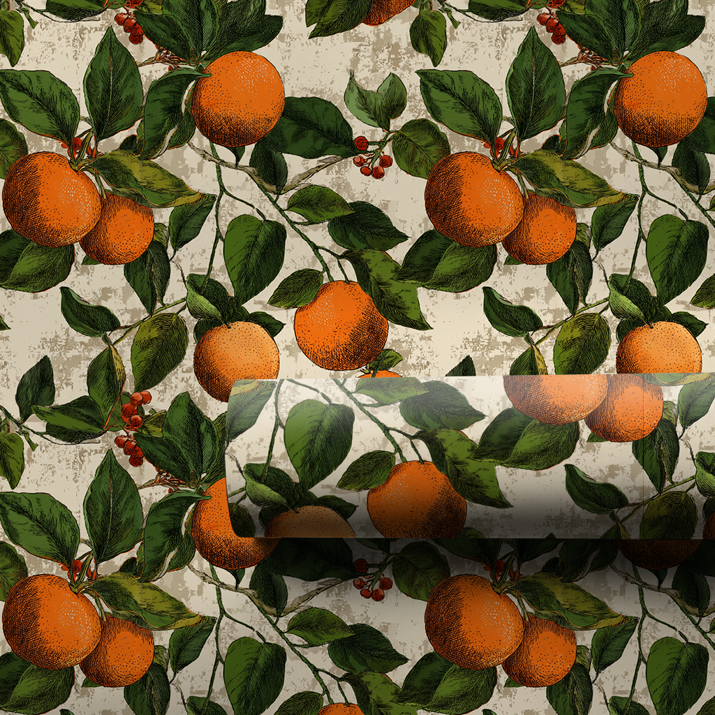 Tangerine Jolly Wrapping Paper