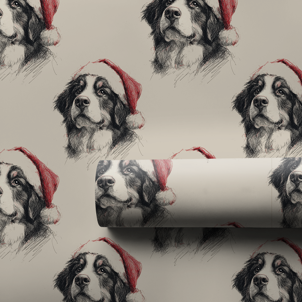 Bernese Mountain Claus Wrapping Paper