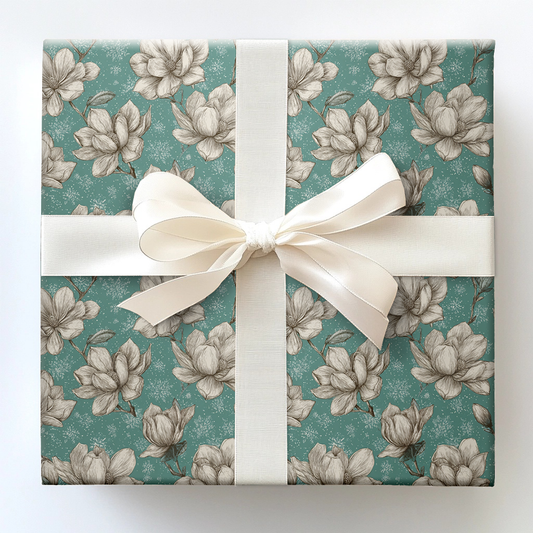Frosted Magnolia Wrapping Paper