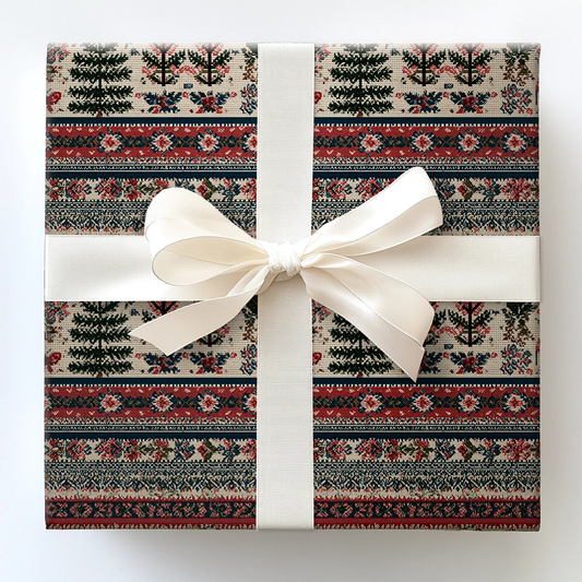 Snowman Stitch Wrapping Paper