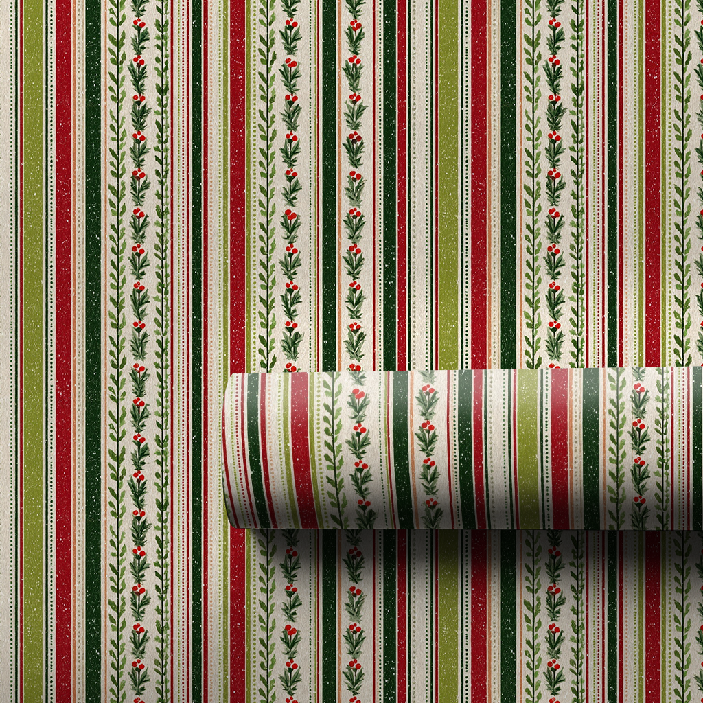 Heritage Holly Wrapping Paper