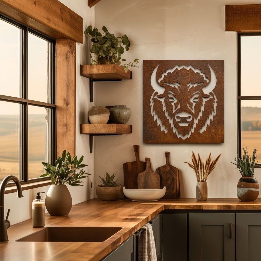 The Bison - Metal Wall Art