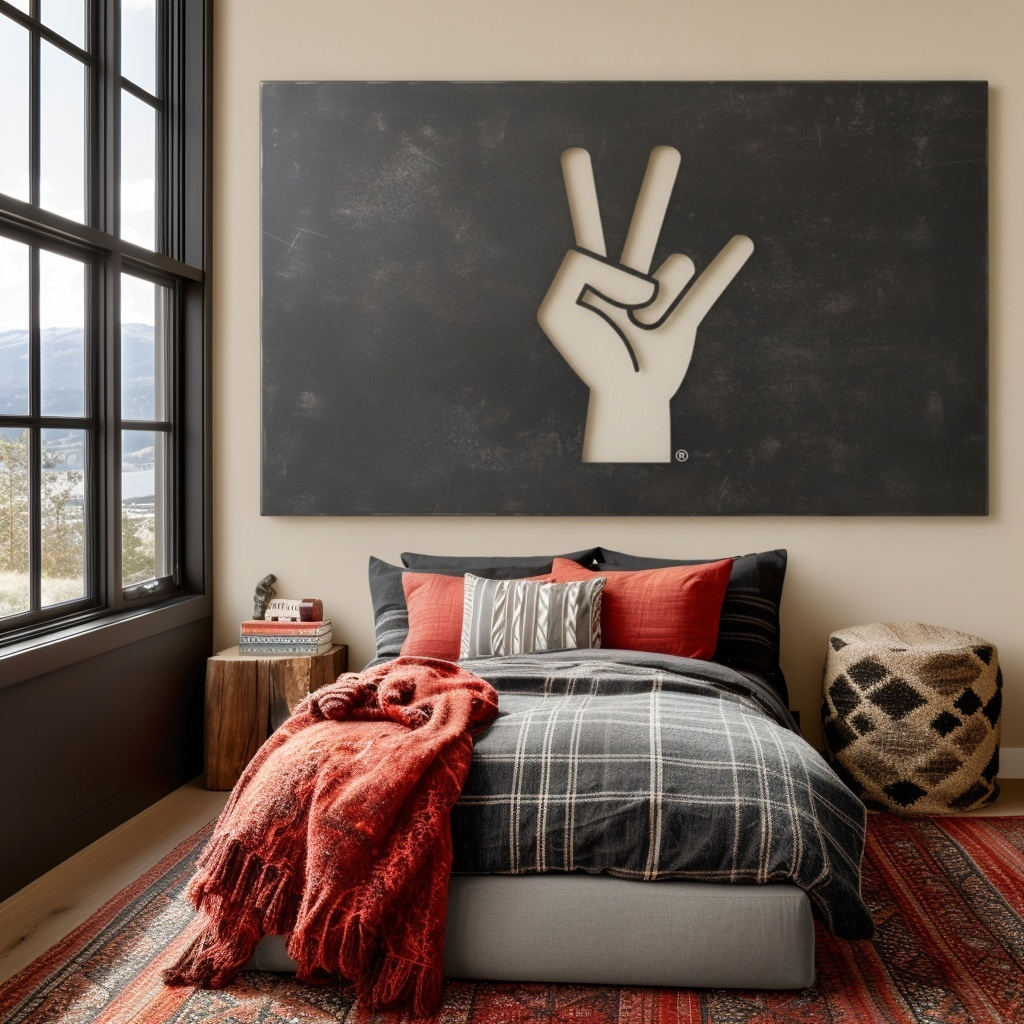 The Hand Fork- Metal Wall Art - Landscape Slate