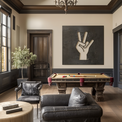 The Hand Fork - Metal Wall Art - Square Slate