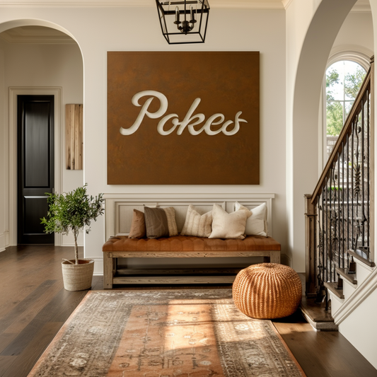The Pokes- Metal Wall Art- Square Umber