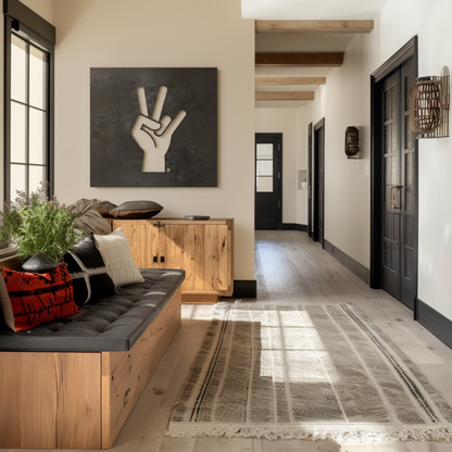 The Hand Fork - Metal Wall Art - Square Slate