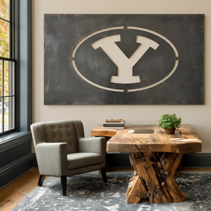 The Oval Y - Metal Wall Art - Landscape Slate