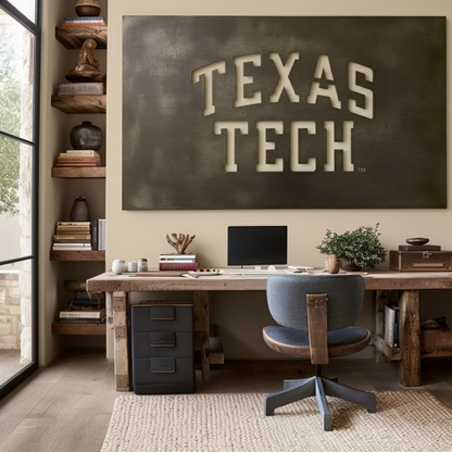 The Texas Tech - Metal Wall Art- Landscape Slate
