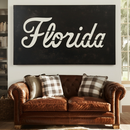 The Cursive Florida - Metal Wall Art - Landscape Forge