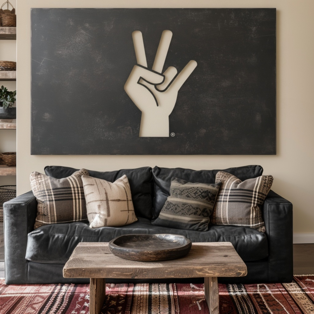 The Hand Fork- Metal Wall Art - Landscape Slate