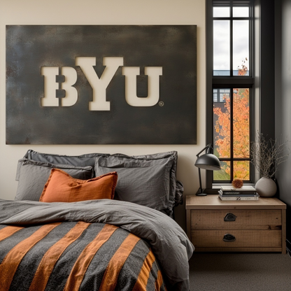 The BYU- Metal Wall Art - Landscape Slate