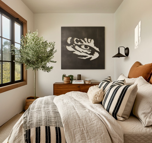 The Tiger Eye - Metal Wall Art - Square Slate