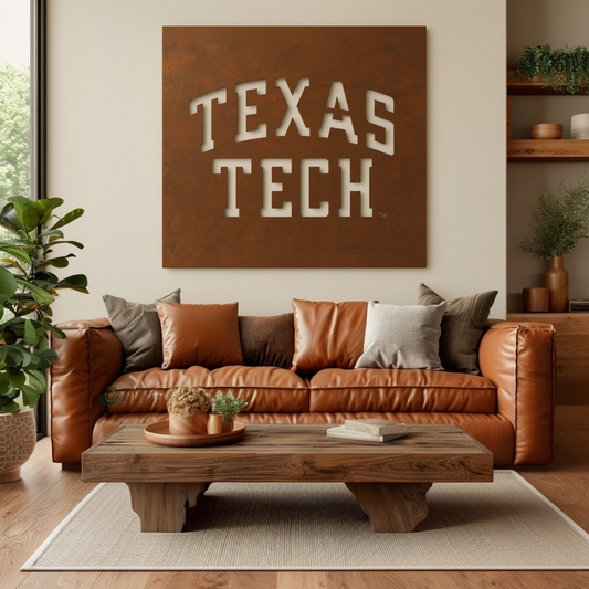 The Texas Tech - Metal Wall Art - Square Umber