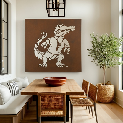 The Gator - Metal Wall Art- Square Umber